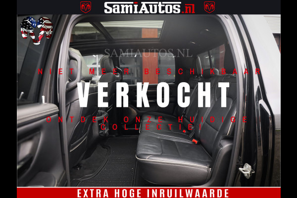 Dodge Ram 1500 LIMITED | 5.7 V8 4X4 | HUD | LUCHTVERING | 360CAM | HUD | DIGI CLUSTER | BINNENSPIEGEL CAMERA | CREWCAB | PANORAMA | AUTO TREEPLANK | ADAPTIVE CRUISE | LPG RAM VOL | BLACK ON BLACK