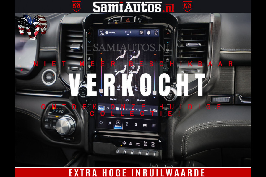 Dodge Ram 1500 LIMITED | 5.7 V8 4X4 | HUD | LUCHTVERING | 360CAM | HUD | DIGI CLUSTER | BINNENSPIEGEL CAMERA | CREWCAB | PANORAMA | AUTO TREEPLANK | ADAPTIVE CRUISE | LPG RAM VOL | BLACK ON BLACK