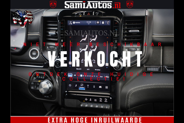 Dodge Ram 1500 LIMITED | 5.7 V8 4X4 | HUD | LUCHTVERING | 360CAM | HUD | DIGI CLUSTER | BINNENSPIEGEL CAMERA | CREWCAB | PANORAMA | AUTO TREEPLANK | ADAPTIVE CRUISE | LPG RAM VOL | BLACK ON BLACK