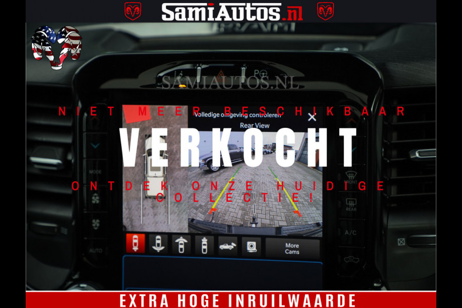 Dodge Ram 1500 LIMITED | 5.7 V8 4X4 | HUD | LUCHTVERING | 360CAM | HUD | DIGI CLUSTER | BINNENSPIEGEL CAMERA | CREWCAB | PANORAMA | AUTO TREEPLANK | ADAPTIVE CRUISE | LPG RAM VOL | BLACK ON BLACK