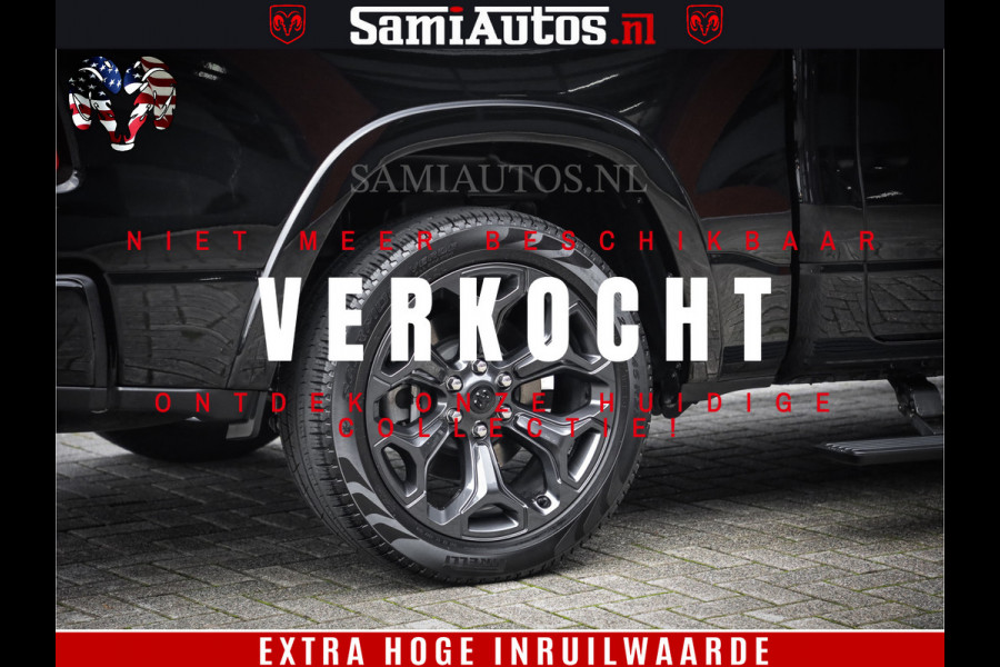 Dodge Ram 1500 LIMITED | 5.7 V8 4X4 | HUD | LUCHTVERING | 360CAM | HUD | DIGI CLUSTER | BINNENSPIEGEL CAMERA | CREWCAB | PANORAMA | AUTO TREEPLANK | ADAPTIVE CRUISE | LPG RAM VOL | BLACK ON BLACK