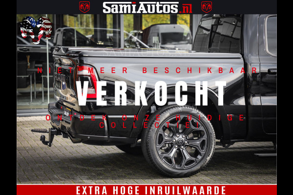 Dodge Ram 1500 LIMITED | 5.7 V8 4X4 | HUD | LUCHTVERING | 360CAM | HUD | DIGI CLUSTER | BINNENSPIEGEL CAMERA | CREWCAB | PANORAMA | AUTO TREEPLANK | ADAPTIVE CRUISE | LPG RAM VOL | BLACK ON BLACK