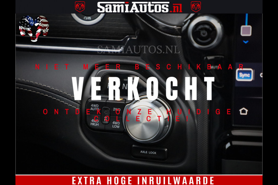 Dodge Ram 1500 LIMITED | 5.7 V8 4X4 | HUD | LUCHTVERING | 360CAM | HUD | DIGI CLUSTER | BINNENSPIEGEL CAMERA | CREWCAB | PANORAMA | AUTO TREEPLANK | ADAPTIVE CRUISE | LPG RAM VOL | BLACK ON BLACK