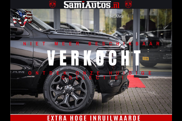 Dodge Ram 1500 LIMITED | 5.7 V8 4X4 | HUD | LUCHTVERING | 360CAM | HUD | DIGI CLUSTER | BINNENSPIEGEL CAMERA | CREWCAB | PANORAMA | AUTO TREEPLANK | ADAPTIVE CRUISE | LPG RAM VOL | BLACK ON BLACK