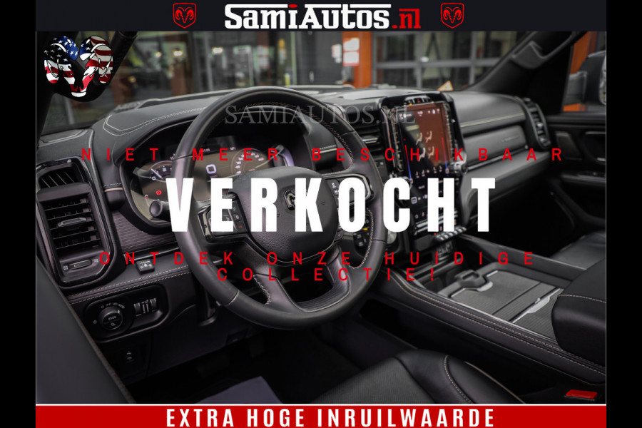 Dodge Ram 1500 LIMITED | 5.7 V8 4X4 | HUD | LUCHTVERING | 360CAM | HUD | DIGI CLUSTER | BINNENSPIEGEL CAMERA | CREWCAB | PANORAMA | AUTO TREEPLANK | ADAPTIVE CRUISE | LPG RAM VOL | BLACK ON BLACK
