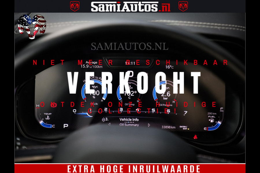 Dodge Ram 1500 LIMITED | 5.7 V8 4X4 | HUD | LUCHTVERING | 360CAM | HUD | DIGI CLUSTER | BINNENSPIEGEL CAMERA | CREWCAB | PANORAMA | AUTO TREEPLANK | ADAPTIVE CRUISE | LPG RAM VOL | BLACK ON BLACK