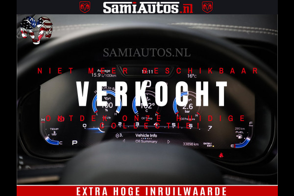 Dodge Ram 1500 LIMITED | 5.7 V8 4X4 | HUD | LUCHTVERING | 360CAM | HUD | DIGI CLUSTER | BINNENSPIEGEL CAMERA | CREWCAB | PANORAMA | AUTO TREEPLANK | ADAPTIVE CRUISE | LPG RAM VOL | BLACK ON BLACK