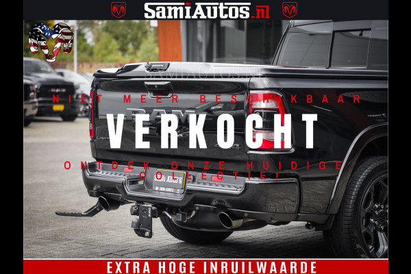 Dodge Ram 1500 LIMITED | 5.7 V8 4X4 | HUD | LUCHTVERING | 360CAM | HUD | DIGI CLUSTER | BINNENSPIEGEL CAMERA | CREWCAB | PANORAMA | AUTO TREEPLANK | ADAPTIVE CRUISE | LPG RAM VOL | BLACK ON BLACK