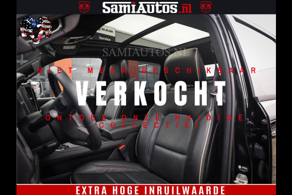 Dodge Ram 1500 LIMITED | 5.7 V8 4X4 | HUD | LUCHTVERING | 360CAM | HUD | DIGI CLUSTER | BINNENSPIEGEL CAMERA | CREWCAB | PANORAMA | AUTO TREEPLANK | ADAPTIVE CRUISE | LPG RAM VOL | BLACK ON BLACK