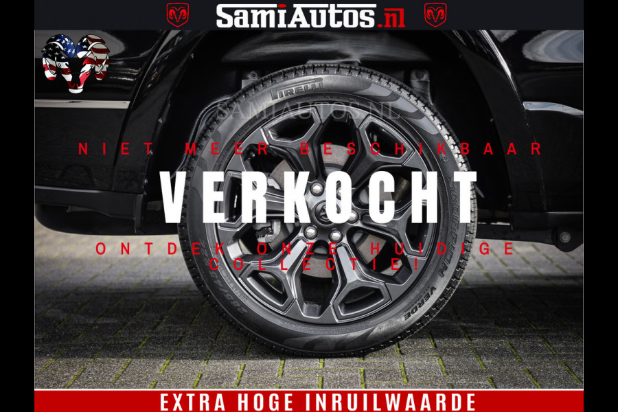 Dodge Ram 1500 LIMITED | 5.7 V8 4X4 | HUD | LUCHTVERING | 360CAM | HUD | DIGI CLUSTER | BINNENSPIEGEL CAMERA | CREWCAB | PANORAMA | AUTO TREEPLANK | ADAPTIVE CRUISE | LPG RAM VOL | BLACK ON BLACK