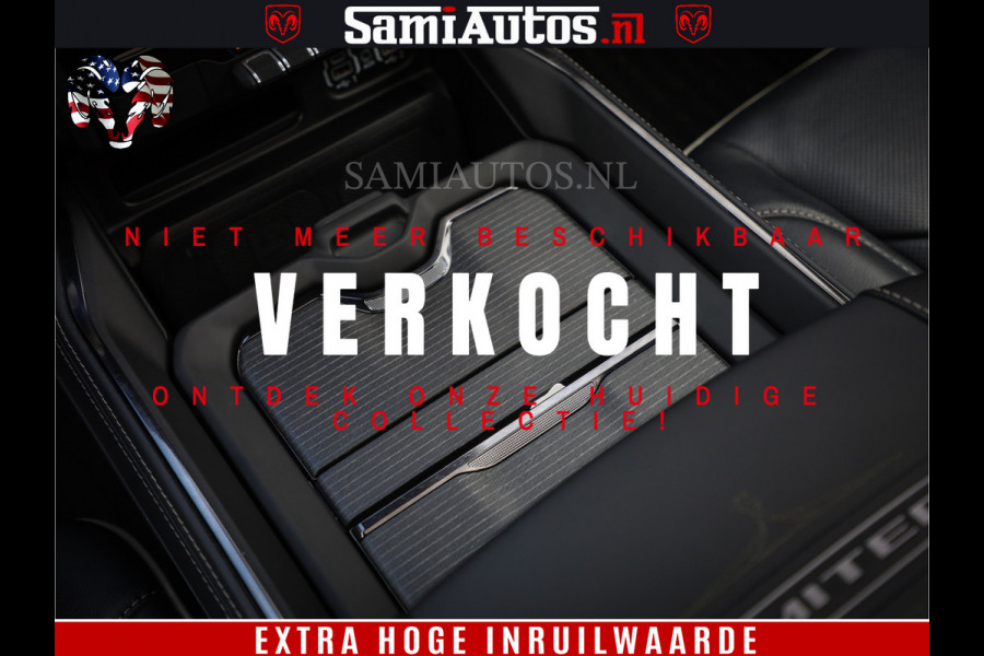 Dodge Ram 1500 LIMITED | 5.7 V8 4X4 | HUD | LUCHTVERING | 360CAM | HUD | DIGI CLUSTER | BINNENSPIEGEL CAMERA | CREWCAB | PANORAMA | AUTO TREEPLANK | ADAPTIVE CRUISE | LPG RAM VOL | BLACK ON BLACK