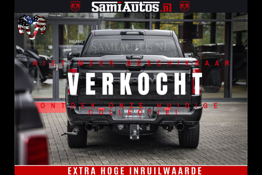 Dodge Ram 1500 LIMITED | 5.7 V8 4X4 | HUD | LUCHTVERING | 360CAM | HUD | DIGI CLUSTER | BINNENSPIEGEL CAMERA | CREWCAB | PANORAMA | AUTO TREEPLANK | ADAPTIVE CRUISE | LPG RAM VOL | BLACK ON BLACK