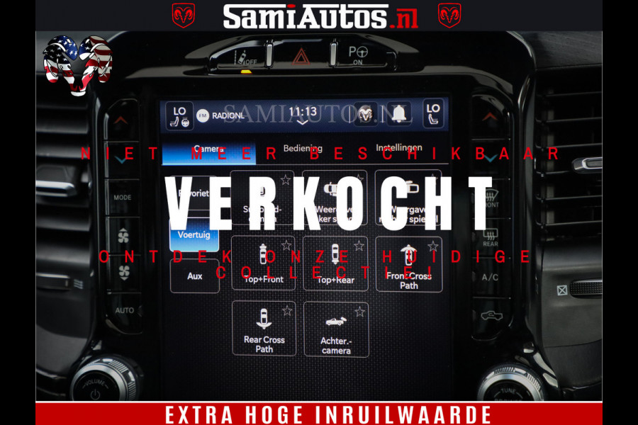Dodge Ram 1500 LIMITED | 5.7 V8 4X4 | HUD | LUCHTVERING | 360CAM | HUD | DIGI CLUSTER | BINNENSPIEGEL CAMERA | CREWCAB | PANORAMA | AUTO TREEPLANK | ADAPTIVE CRUISE | LPG RAM VOL | BLACK ON BLACK