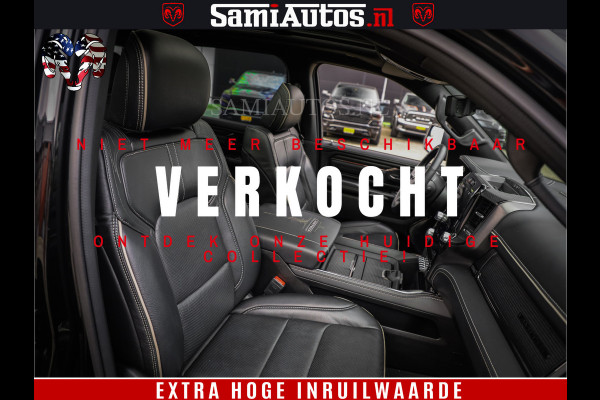 Dodge Ram 1500 LIMITED | 5.7 V8 4X4 | HUD | LUCHTVERING | 360CAM | HUD | DIGI CLUSTER | BINNENSPIEGEL CAMERA | CREWCAB | PANORAMA | AUTO TREEPLANK | ADAPTIVE CRUISE | LPG RAM VOL | BLACK ON BLACK