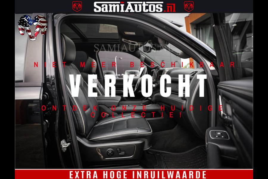 Dodge Ram 1500 LIMITED | 5.7 V8 4X4 | HUD | LUCHTVERING | 360CAM | HUD | DIGI CLUSTER | BINNENSPIEGEL CAMERA | CREWCAB | PANORAMA | AUTO TREEPLANK | ADAPTIVE CRUISE | LPG RAM VOL | BLACK ON BLACK