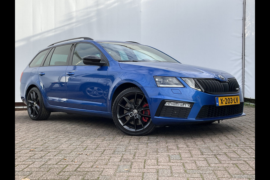 Škoda Octavia Combi 2.0 TSI RS 245PK Sportzetels Nav/Cam Carplay Stoelverw Elek.Klep Race-Blue Voll.Onderhouden!