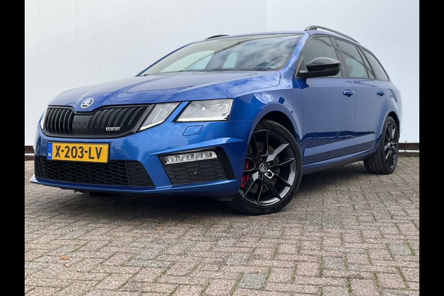 Škoda Octavia Combi 2.0 TSI RS 245PK Sportzetels Nav/Cam Carplay Stoelverw Elek.Klep Race-Blue Voll.Onderhouden!