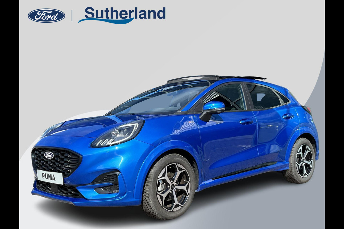 Ford Puma 1.0 EcoBoost Hybrid ST-Line Automaat 125pk | Panoramadak | Trekhaak afneembaar | Winter Pack | Adaptive cruise control  | Elektrische achterklep | Matrix LED | Keyless Entry | Navigatiesysteem | Privacy glass