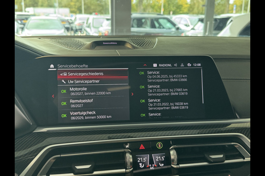 BMW X6 M Competition / Trekhaak / Panoramadak / 360Camera / Head-up / Rear Entertainment / Bowers & Wilkens / 22'' / Softclose / Intr.voorverwarming / Carbon intr. / Stoelventilatie / Stuur+Stoelverwarming / DAB