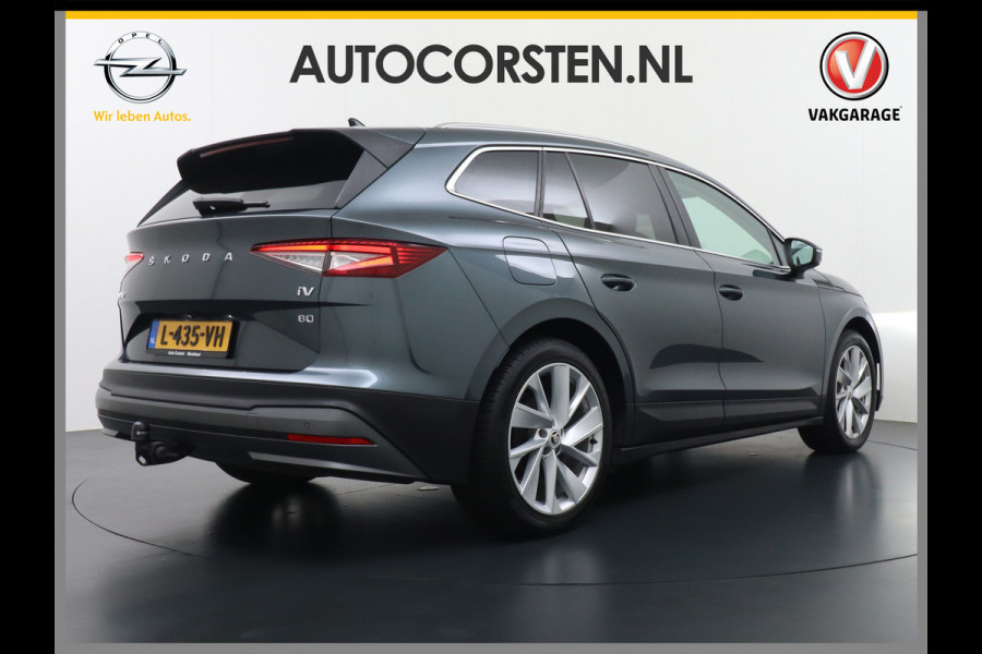 Škoda ENYAQ iV 80 SOH 94% Warmtepomp Trekhaak Panoramadak Adaptieve Cruise Control Camera Apple Carplay Android Auto Navi Ecc Pdc Stuur+Stoelverwarming Lmv 20" Mirrorlink DAB Led Matrix Elek.Achterklep Ecc-Achter Zeer complete Enyaq!