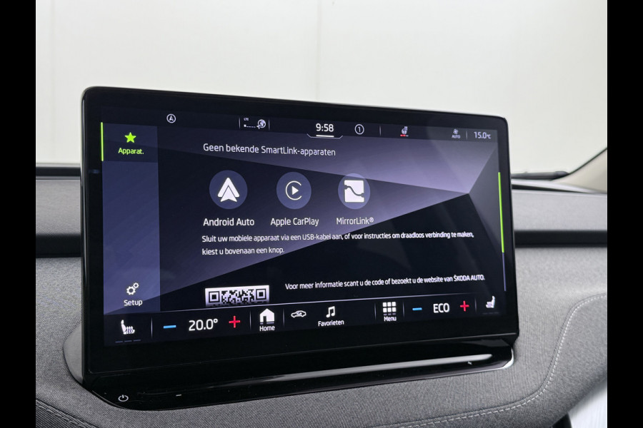 Škoda ENYAQ iV 80 SOH 94% Warmtepomp Trekhaak Panoramadak Adaptieve Cruise Control Camera Apple Carplay Android Auto Navi Ecc Pdc Stuur+Stoelverwarming Lmv 20" Mirrorlink DAB Led Matrix Elek.Achterklep Ecc-Achter Zeer complete Enyaq!