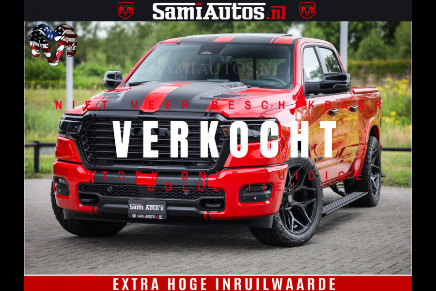 Dodge Ram 1500 Night Premium | RED DEVIL | Full Option | De Meest Luxe Pick-Up in zijn Klasse | Comfortabele Dubbele Cabine met Royale 5 Zitplaatsen | BPM vrij | Nu Leverbaar uit Voorraad | Voorraad Nr 2226 - 4993