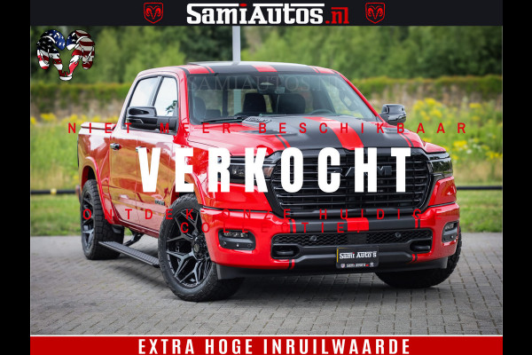Dodge Ram 1500 Night Premium | RED DEVIL | Full Option | De Meest Luxe Pick-Up in zijn Klasse | Comfortabele Dubbele Cabine met Royale 5 Zitplaatsen | BPM vrij | Nu Leverbaar uit Voorraad | Voorraad Nr 2226 - 4993