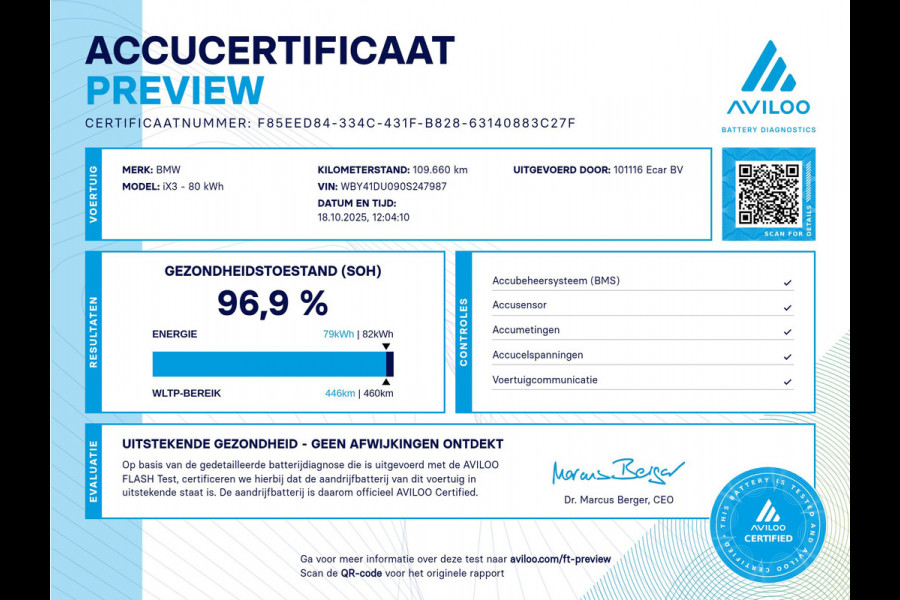BMW iX3 High Executive 80 kWh | Panoramadak | Lederen bekleding | HUD |  21 inch Velgen | Sportstoelen | M - Sport | SoH (batterijcheck) 96,9 % score!