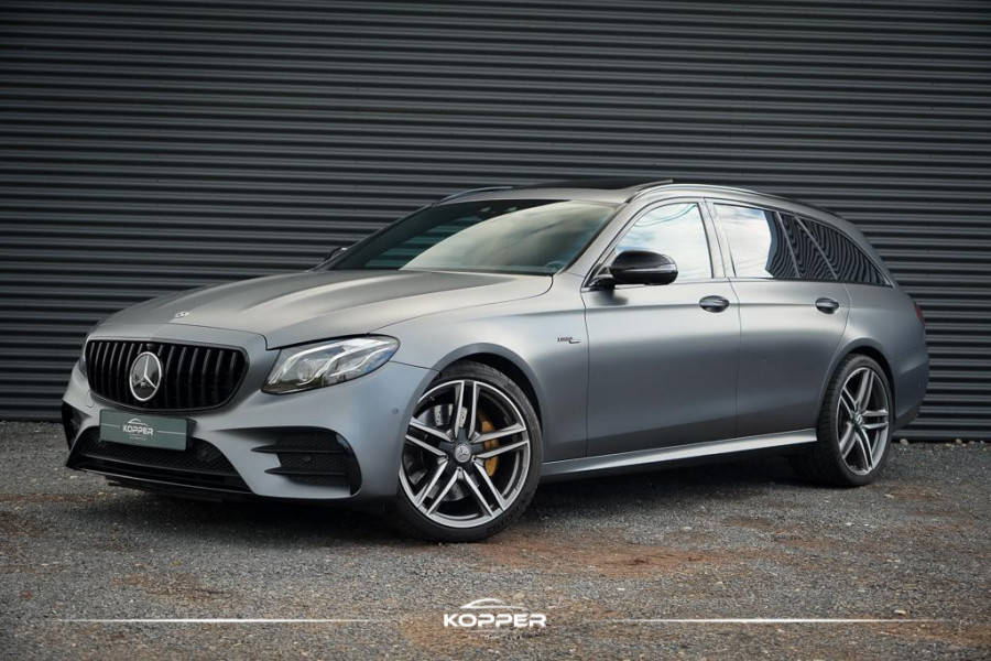 Mercedes-Benz E-Klasse Estate AMG 53 4MATIC / Magno / Schuifdak / Burmester / Trekhaak / Stoelverwarming&ventilatie Mercedes-Benz E-Klasse Estate AMG 53 4MATIC / Magno / Schuifdak / Burmester / Trekhaak / Stoelverwarming&ventilatie