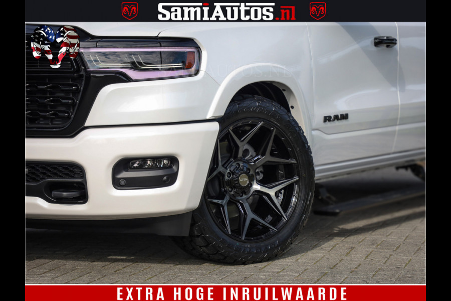 Dodge Ram 1500 1500 Limited Night High Output 540HP 706Nm | Massage + Full Option | De Meest Luxe en Volle Pick-Up in zijn Klasse | Comfortabele Dubbele Cabine met Royale 5 Zitplaatsen | BPM vrij | Nu Leverbaar uit Voorraad | Voorraad Nr 2336 - 7700