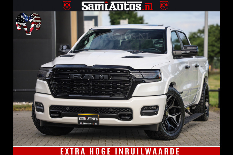 Dodge Ram 1500 1500 Limited Night High Output 540HP 706Nm | Massage + Full Option | De Meest Luxe en Volle Pick-Up in zijn Klasse | Comfortabele Dubbele Cabine met Royale 5 Zitplaatsen | BPM vrij | Nu Leverbaar uit Voorraad | Voorraad Nr 2336 - 7700