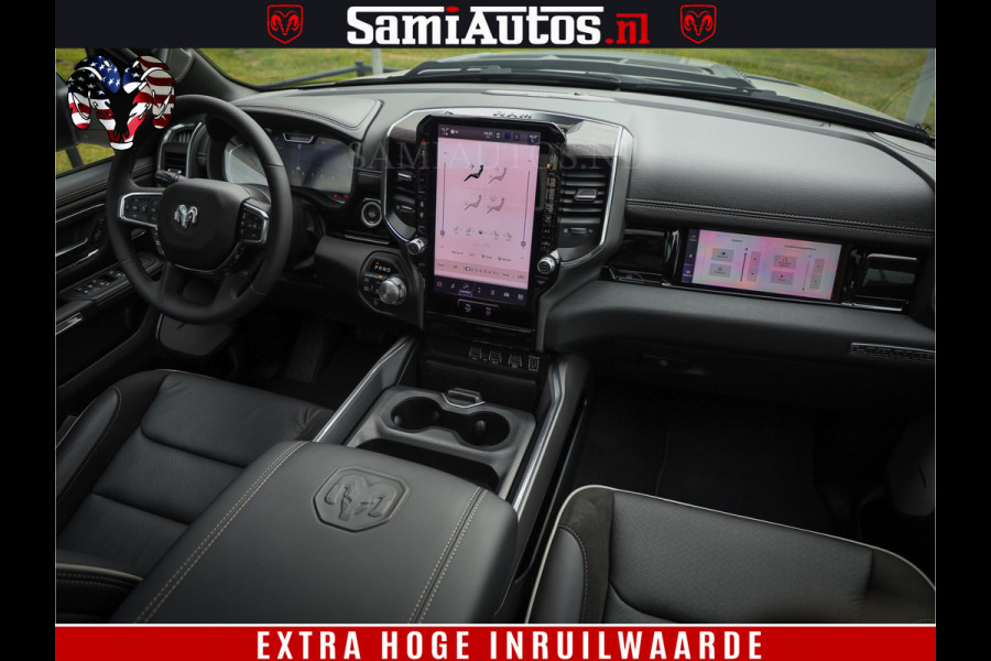 Dodge Ram 1500 GEEN MEERPRIJS | ALL IN | HELLCAT WHEELS | WIDE BODY | Laramie Night | 420Pk 636 Nn | Extra Groot Scherm + Passagiers Scher Comfortabele Dubbele Cabine met Royale 5 Zitplaatsen | Nu Leverbaar uit Voorraad | Voorraad Nr 2223 - 5047