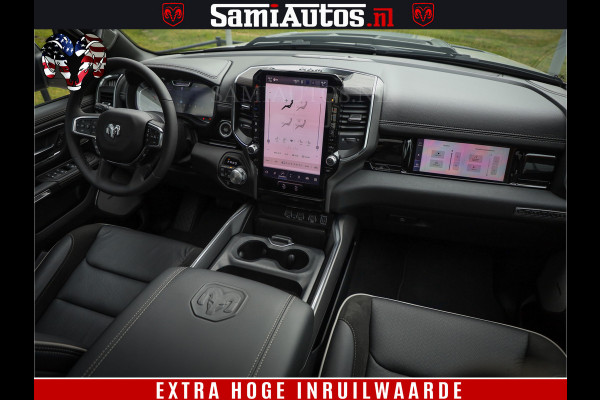 Dodge Ram 1500 GEEN MEERPRIJS | ALL IN | HELLCAT WHEELS | WIDE BODY | Laramie Night | 420Pk 636 Nn | Extra Groot Scherm + Passagiers Scher Comfortabele Dubbele Cabine met Royale 5 Zitplaatsen | Nu Leverbaar uit Voorraad | Voorraad Nr 2223 - 5047