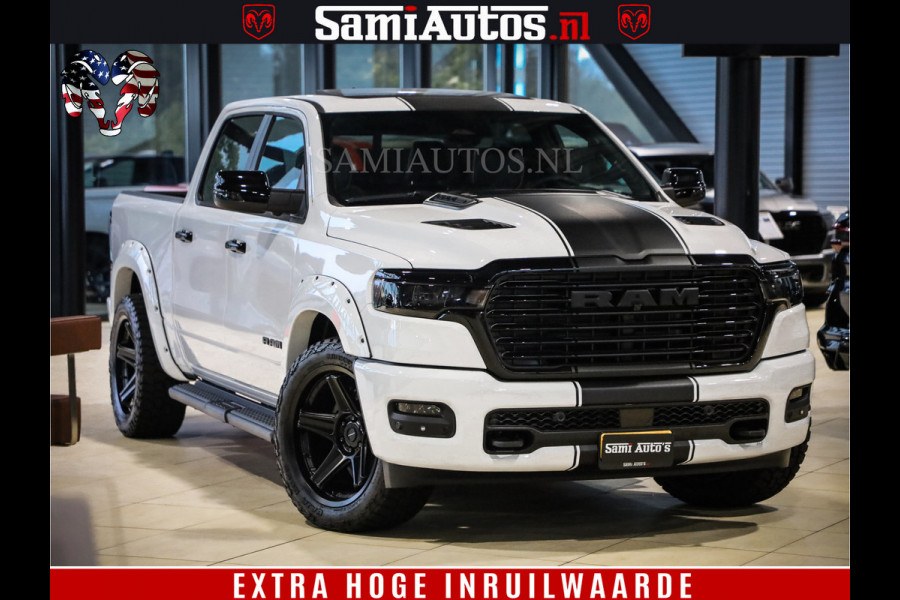 Dodge Ram 1500 GEEN MEERPRIJS | ALL IN | HELLCAT WHEELS | WIDE BODY | Laramie Night | 420Pk 636 Nn | Extra Groot Scherm + Passagiers Scher Comfortabele Dubbele Cabine met Royale 5 Zitplaatsen | Nu Leverbaar uit Voorraad | Voorraad Nr 2223 - 5047
