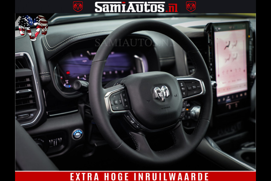 Dodge Ram 1500 GEEN MEERPRIJS | ALL IN | HELLCAT WHEELS | WIDE BODY | Laramie Night | 420Pk 636 Nn | Extra Groot Scherm + Passagiers Scher Comfortabele Dubbele Cabine met Royale 5 Zitplaatsen | Nu Leverbaar uit Voorraad | Voorraad Nr 2223 - 5047