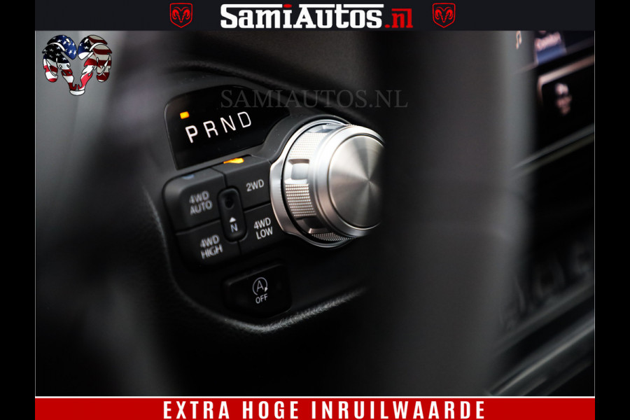 Dodge Ram 1500 GEEN MEERPRIJS | ALL IN | HELLCAT WHEELS | WIDE BODY | Laramie Night | 420Pk 636 Nn | Extra Groot Scherm + Passagiers Scher Comfortabele Dubbele Cabine met Royale 5 Zitplaatsen | Nu Leverbaar uit Voorraad | Voorraad Nr 2223 - 5047