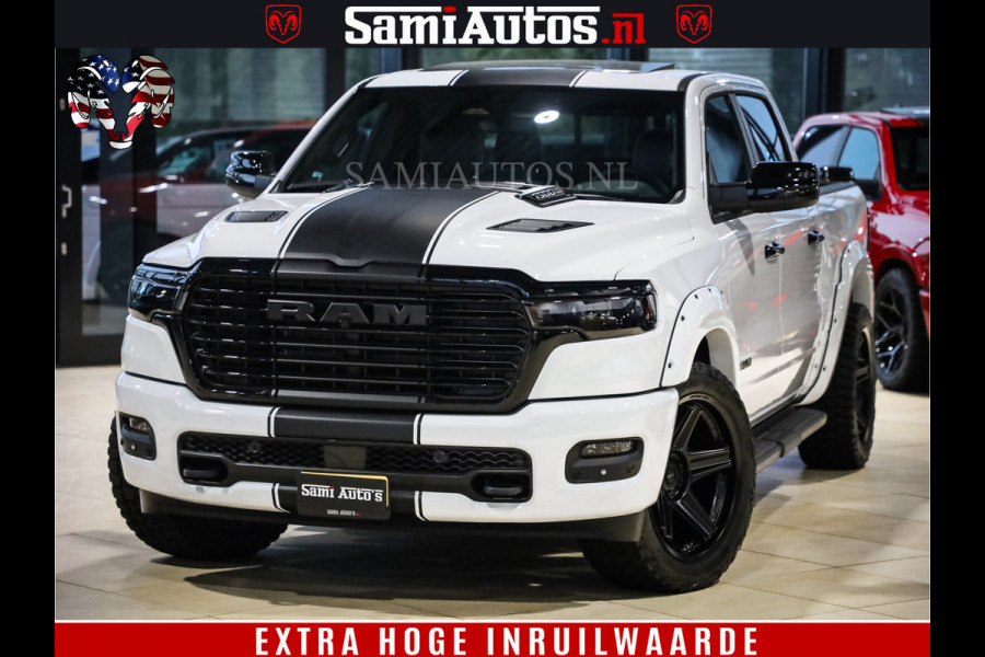 Dodge Ram 1500 GEEN MEERPRIJS | ALL IN | HELLCAT WHEELS | WIDE BODY | Laramie Night | 420Pk 636 Nn | Extra Groot Scherm + Passagiers Scher Comfortabele Dubbele Cabine met Royale 5 Zitplaatsen | Nu Leverbaar uit Voorraad | Voorraad Nr 2223 - 5047