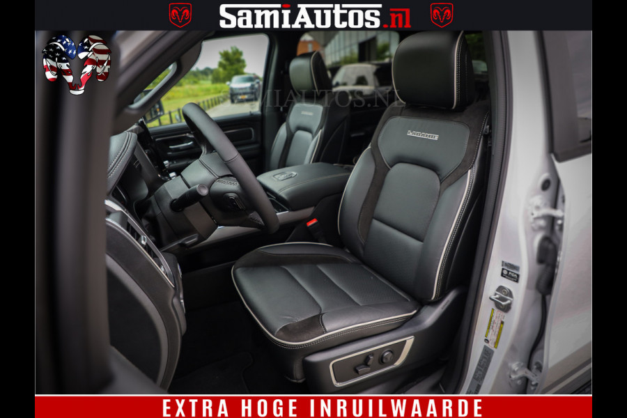 Dodge Ram 1500 GEEN MEERPRIJS | ALL IN | HELLCAT WHEELS | WIDE BODY | Laramie Night | 420Pk 636 Nn | Extra Groot Scherm + Passagiers Scher Comfortabele Dubbele Cabine met Royale 5 Zitplaatsen | Nu Leverbaar uit Voorraad | Voorraad Nr 2223 - 5047