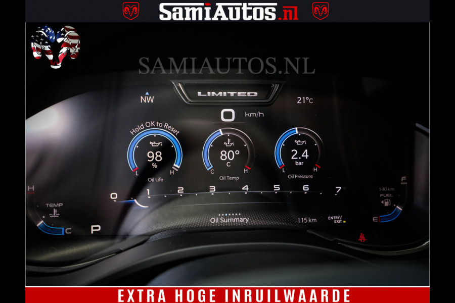 Dodge Ram 1500 Limited Night | 5.7 V8 Hemi Full Option | Comfortabele Dubbele Cabine met Royale 5 Zitplaatsen | De Meest Luxe en Volle Pick-Up in zijn Klasse | BPM vrij | Nu Leverbaar uit Voorraad | Voorraad Nr v45lpr