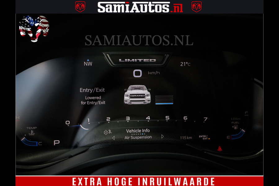 Dodge Ram 1500 Limited Night | 5.7 V8 Hemi Full Option | Comfortabele Dubbele Cabine met Royale 5 Zitplaatsen | De Meest Luxe en Volle Pick-Up in zijn Klasse | BPM vrij | Nu Leverbaar uit Voorraad | Voorraad Nr v45lpr