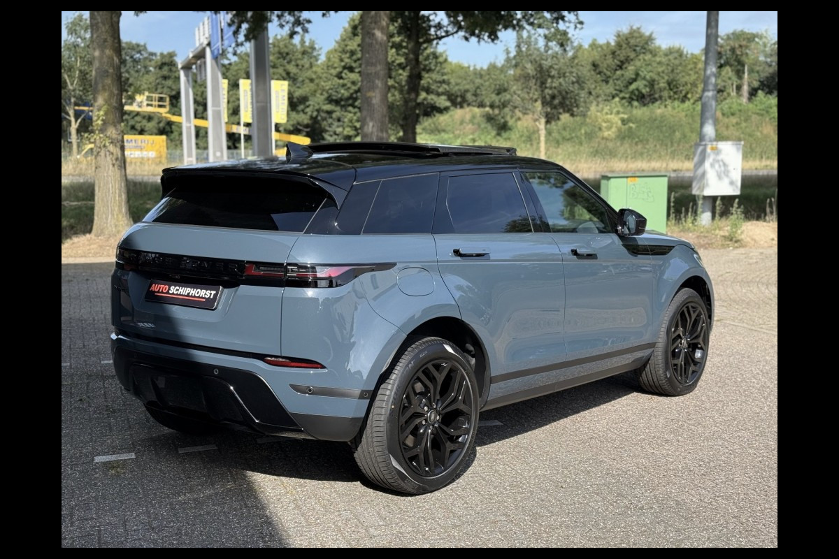 Land Rover Range Rover Evoque P300/P270e Black Pack Pan/schuifdak ACC stuur/stoel verw/360° camera 5 jaar garantie Land Rover Range Rover Evoque P300/P270e Black Pack Pan/schuifdak ACC stuur/stoel verw/360° camera 5 jaar garantie