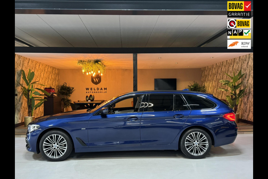 BMW 5 Serie Touring 530i Sport Line Garantie LED Leder Elek. Achterklep Keyless Stoelvw Navi DAB PDC Cruise Clima