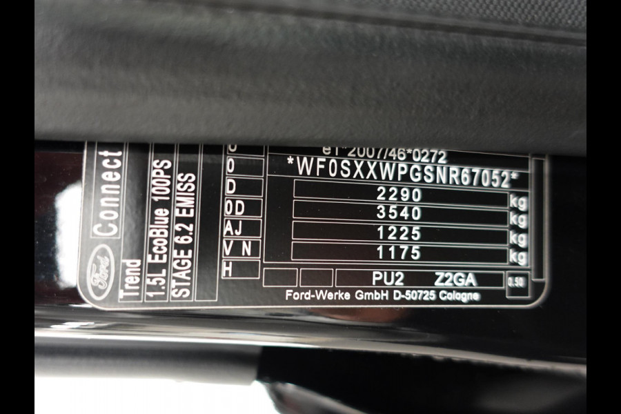 Ford Transit Connect 1.5 EcoBlue L2 Trend Navi Airco Camera Bluetooth  Carplay 3Zits Trekaak Parkeersensoren