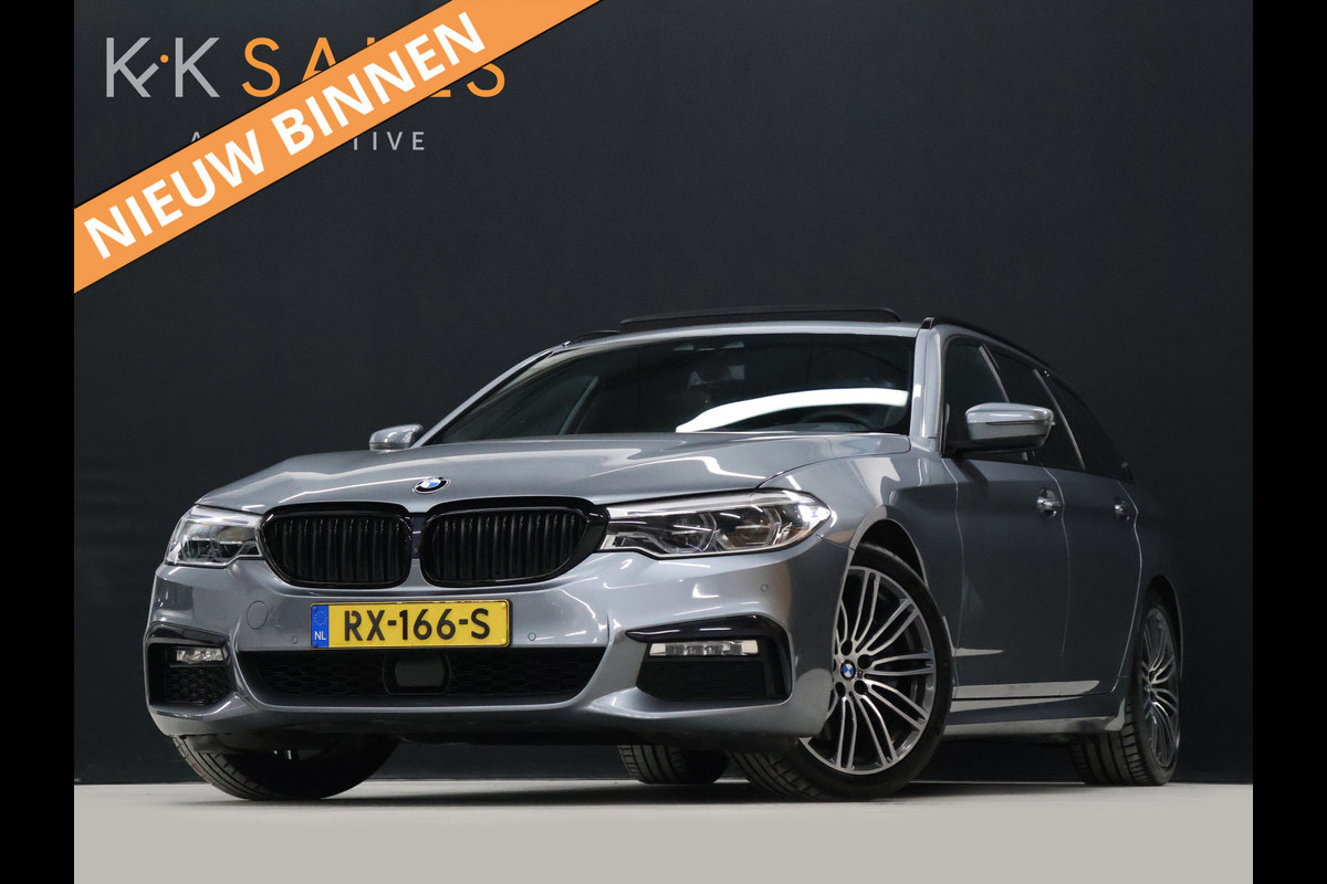 BMW 5 Serie Touring 530i High Executive M-Sport [TREKHAAK INKLAPBAAR, SCHUIFKANTELDAK, MEMORY SEATS, HARMAN/KARDON, APPLE CARPLAY, ADAPTIVE LED, 360 CAMERA, HEAD-UP, ADAPTIVE CRUISE, VOL LEDER, STOELVERWARMING, CLIMATE, NIEUWSTAAT]