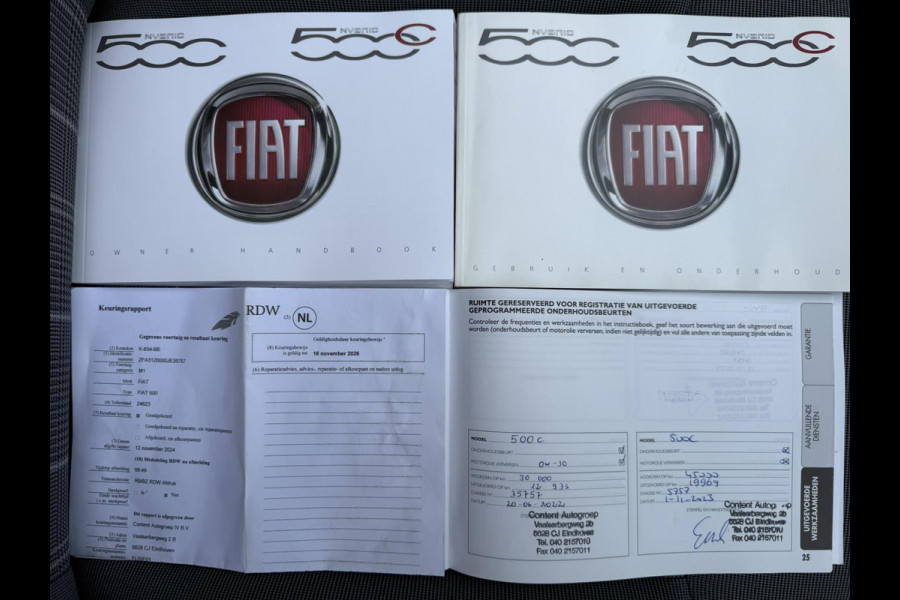 Fiat 500C 1.0 Hybrid Lounge / Cabrio Elektrisch Dak / Cruise Control / 1e Eigenaar / NED-FIAT Fiat 500C 1.0 Hybrid Lounge / Cabrio Elektrisch Dak / Cruise Control / 1e Eigenaar / NED-FIAT
