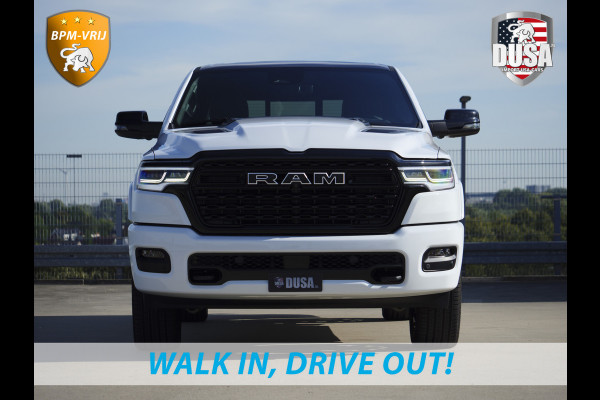 Dodge Ram | 1500 | Limited | Night | 3.0L Twin-Turbo I6 | High Output | | Passenger Display | 14,4 Touch Screen | Harman Kardon | RAMBOX Getoonde accessoires zijn verkrijgbaar tegen meerprijs