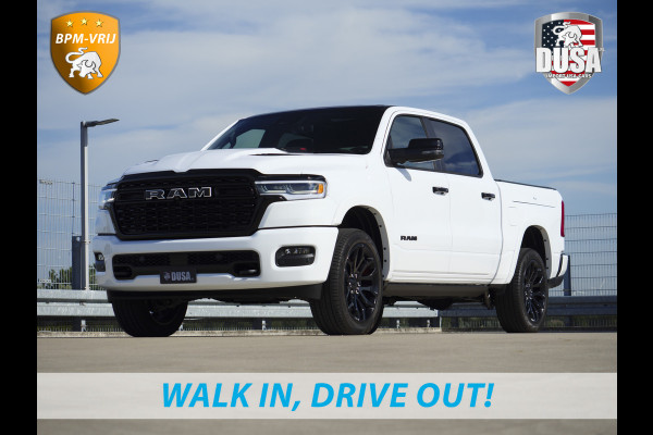 Dodge Ram | 1500 | Limited | Night | 3.0L Twin-Turbo I6 | High Output | | Passenger Display | 14,4 Touch Screen | Harman Kardon | RAMBOX Getoonde accessoires zijn verkrijgbaar tegen meerprijs