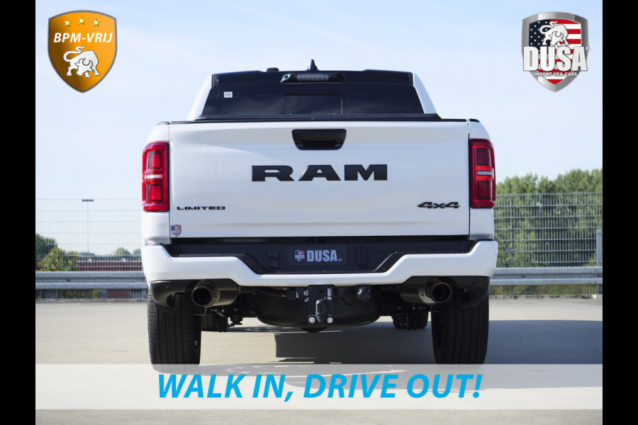 Dodge Ram | 1500 | Limited | Night | 3.0L Twin-Turbo I6 | High Output | | Passenger Display | 14,4 Touch Screen | Harman Kardon | RAMBOX Getoonde accessoires zijn verkrijgbaar tegen meerprijs