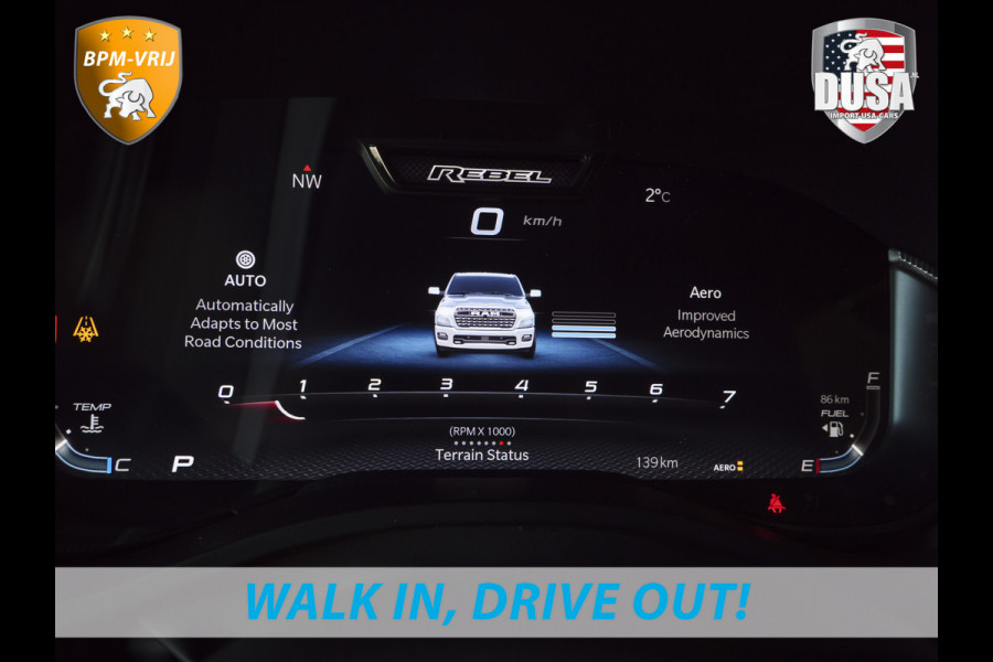 Dodge Ram | 1500 | Rebel | Premium | 4x4 | Crew Cab | 3.0L Twin-turbo I6 | BPM-VRIJ | 10,2 inch Passenger Screen | Harman Kardon | Getoonde accessoires zijn verkrijgbaar tegen meerprijs