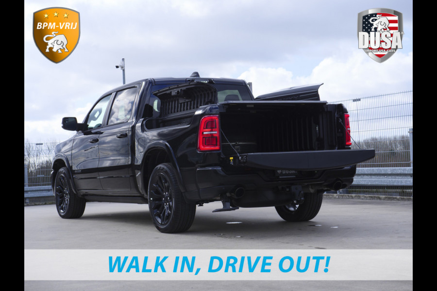 Dodge Ram | 1500 | Limited | Night | 3.0L Twin-Turbo I6 | High Output | BPM-VRIJ | Passenger Display | 14,4 Touch Screen | Harman Kardon | RAMBOX Getoonde accessoires zijn verkrijgbaar tegen meerprijs